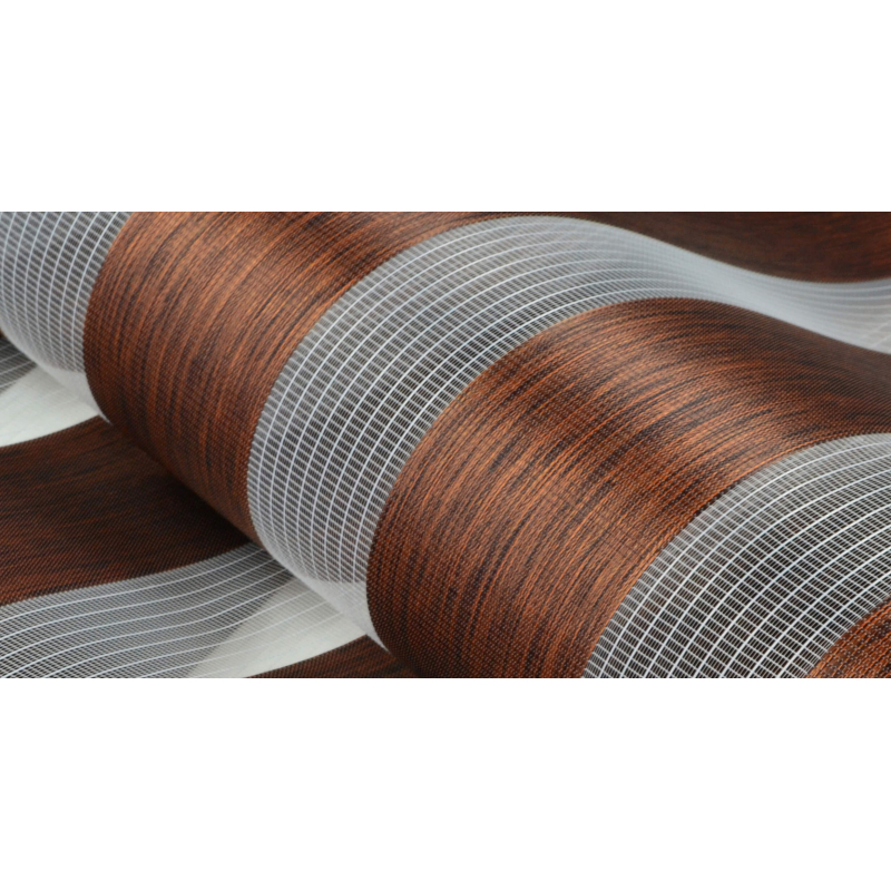 Tkanina do rolet dzień noc Zebra V kasztanowa materiał na rolety dzień noc zebra V kasztanowy