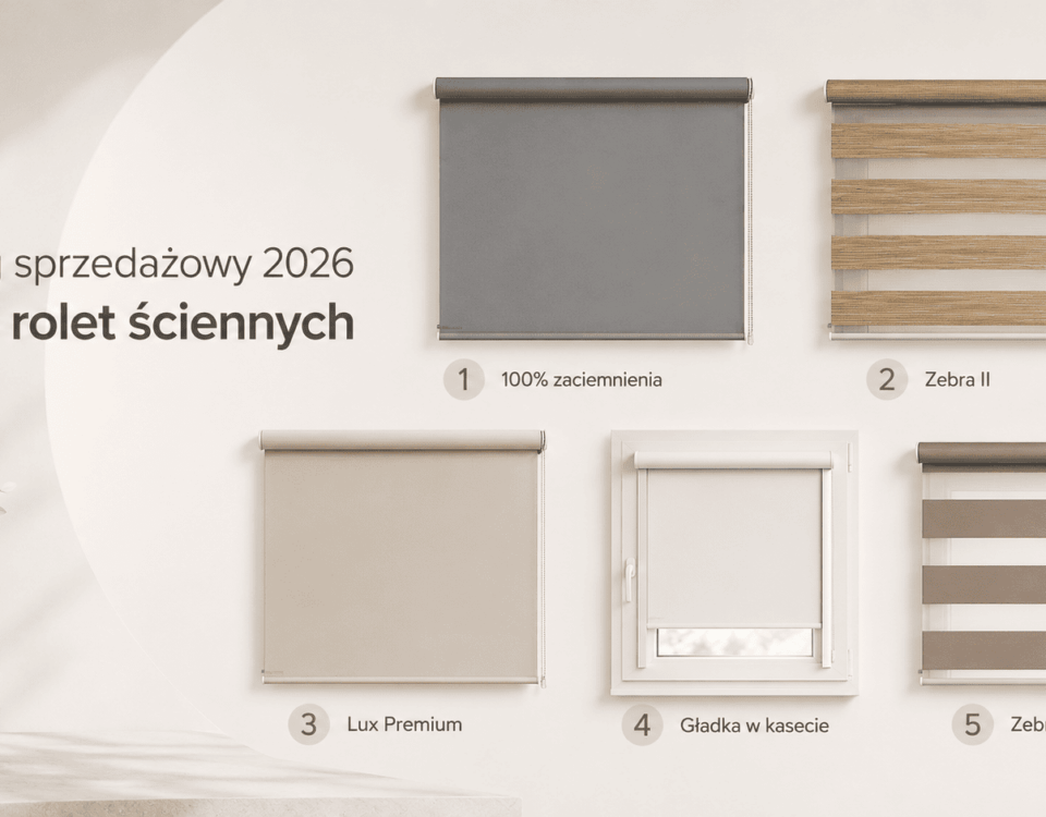 Ranking sprzedażowy 2026 – TOP 5 rolet ściennych Decodesign